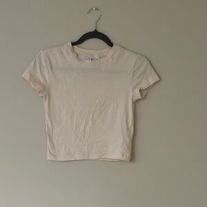 H&M Pale Pink Crop Tee